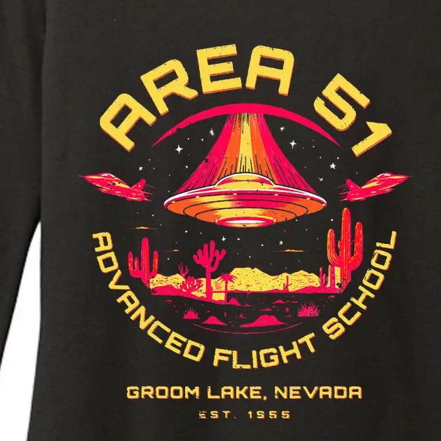 Area 51 Advanced Flight School Groom Lake Nevada Ufo Alien Womens CVC Long Sleeve Shirt