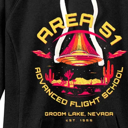 Area 51 Advanced Flight School Groom Lake Nevada Ufo Alien Women's Fleece Hoodie