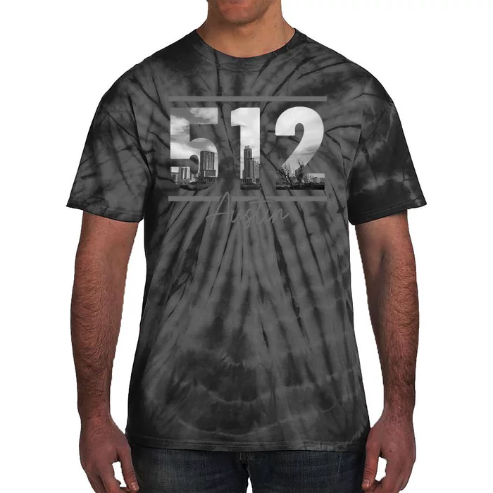 Austin 512 Area Code Skyline Texas Pride Vintage Tie-Dye T-Shirt