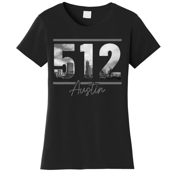 Austin 512 Area Code Skyline Texas Pride Vintage Women's T-Shirt