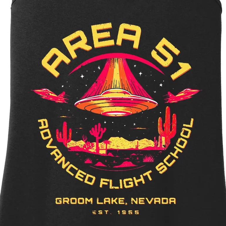 Area 51 Advanced Flight School Groom Lake Nevada Ufo Alien Ladies Essential Tank