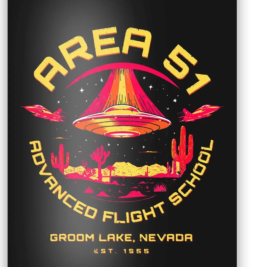 Area 51 Advanced Flight School Groom Lake Nevada Ufo Alien Poster