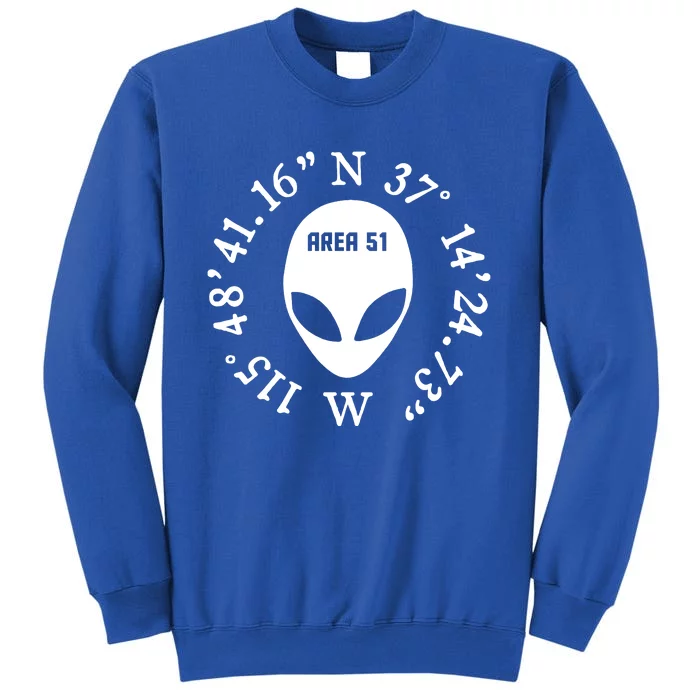 Area 51 Coordinates Ufo Alien Funny Sweatshirt