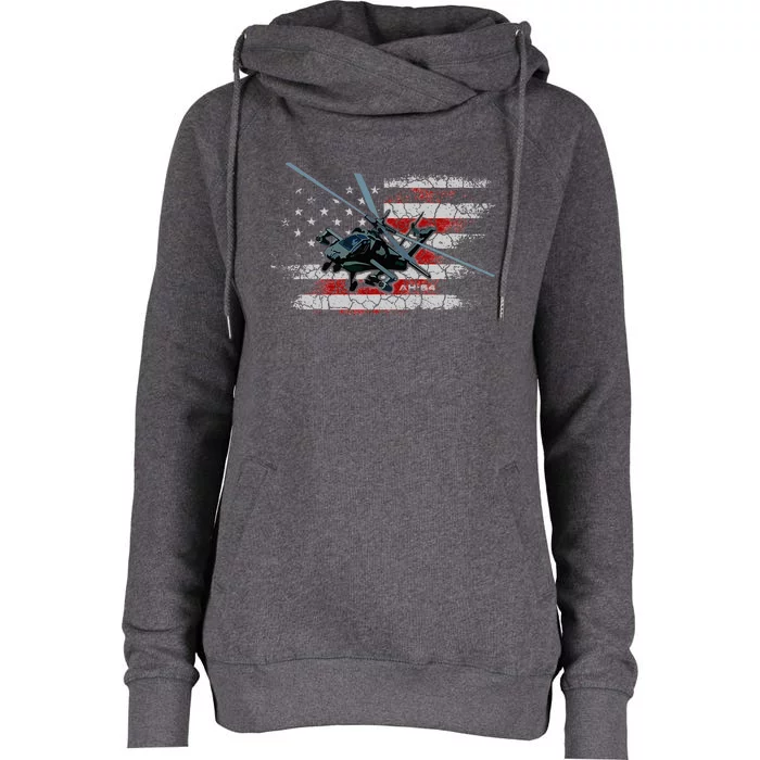 Ah 64 Apache Bringing In The Muscle Veteran Gifts Womens Funnel Neck Pullover Hood