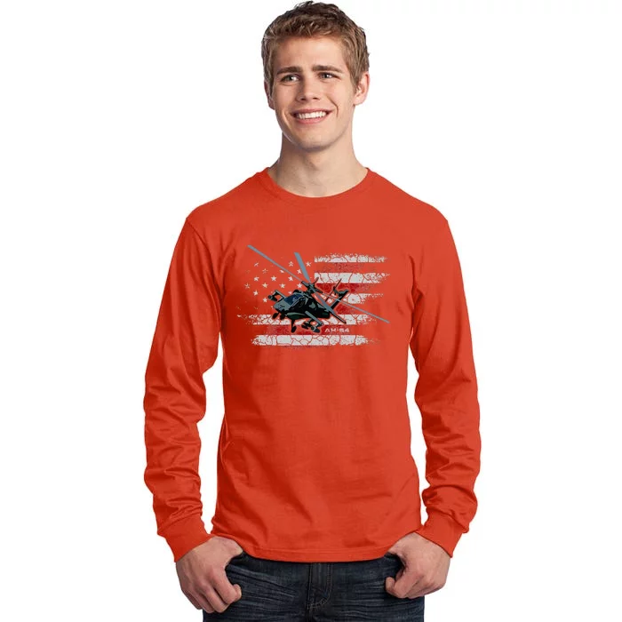 Ah 64 Apache Bringing In The Muscle Veteran Gifts Tall Long Sleeve T-Shirt