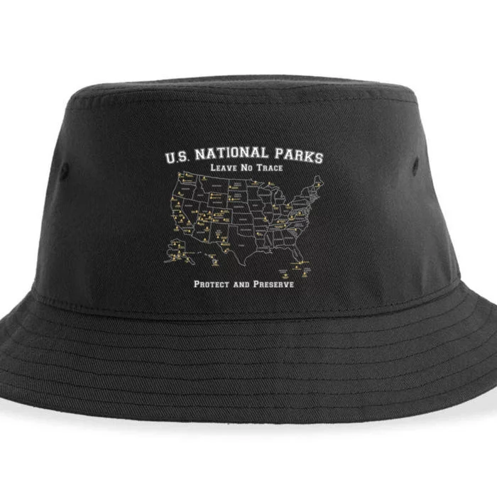 All 63 US National Parks Design For Campers Hikers Walkers Sustainable Bucket Hat