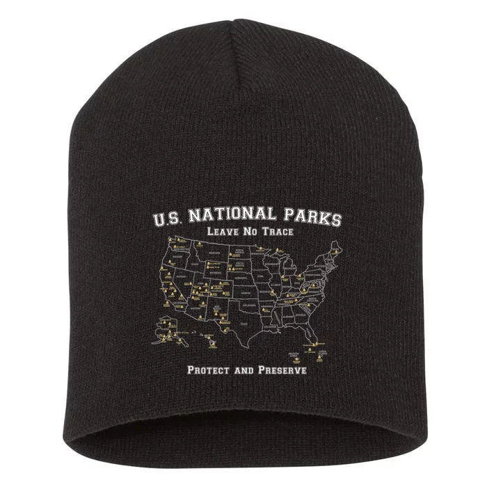 All 63 US National Parks Design For Campers Hikers Walkers Short Acrylic Beanie