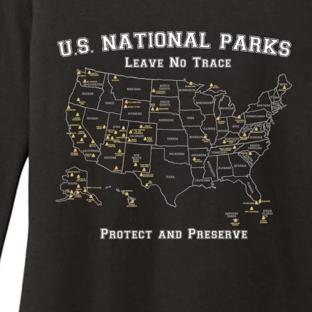 All 63 US National Parks Design For Campers Hikers Walkers Womens CVC Long Sleeve Shirt