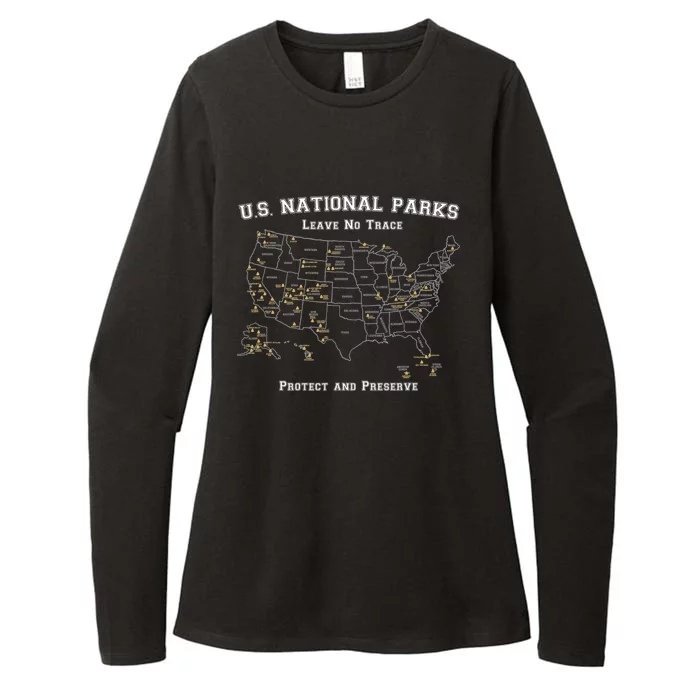 All 63 US National Parks Design For Campers Hikers Walkers Womens CVC Long Sleeve Shirt