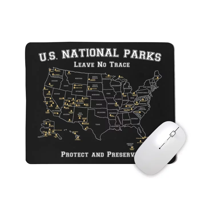 All 63 US National Parks Design For Campers Hikers Walkers Mousepad