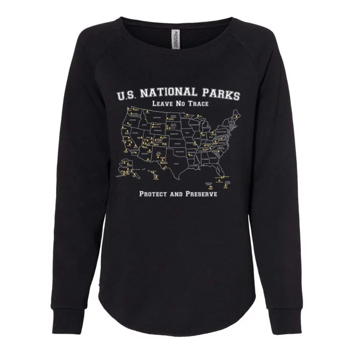 All 63 US National Parks Design For Campers Hikers Walkers Womens California Wash Sweatshirt