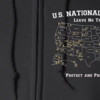 All 63 US National Parks Design For Campers Hikers Walkers Full Zip Hoodie