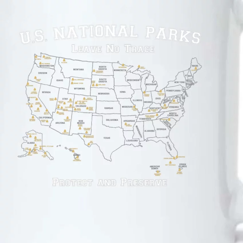 All 63 US National Parks Design for Campers Hikers Walkers Black Color Changing Mug