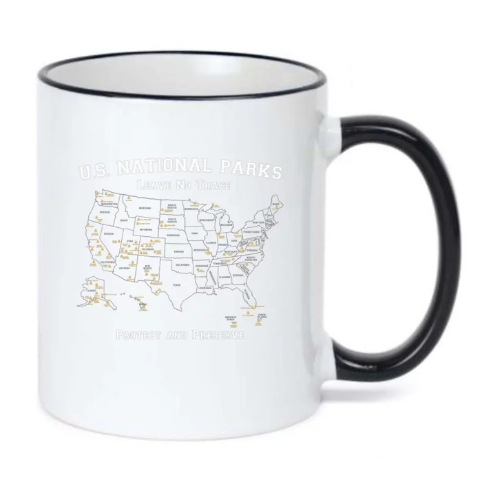 All 63 US National Parks Design for Campers Hikers Walkers Black Color Changing Mug