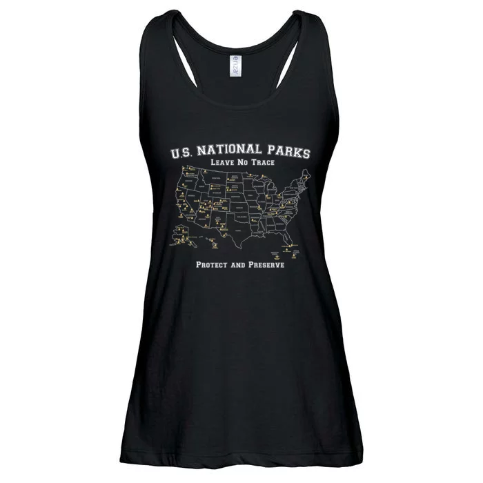 All 63 US National Parks Design for Campers Hikers Walkers Ladies Essential Flowy Tank