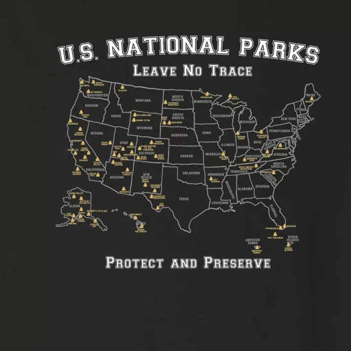 All 63 US National Parks Design for Campers Hikers Walkers Toddler Long Sleeve Shirt