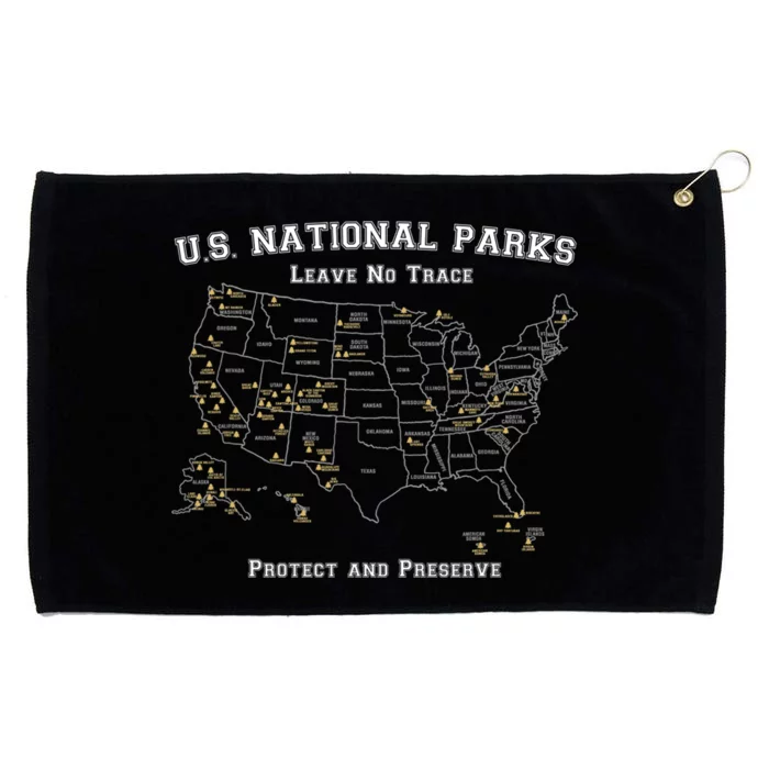 All 63 US National Parks Design for Campers Hikers Walkers Grommeted Golf Towel