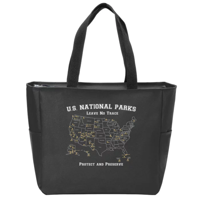 All 63 US National Parks Design for Campers Hikers Walkers Zip Tote Bag