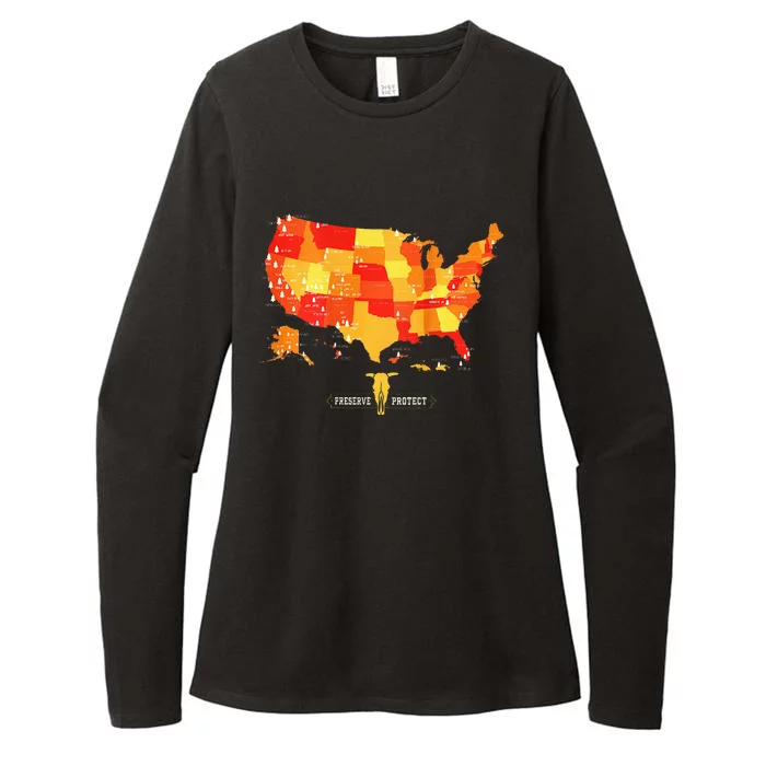 All 63 Us National Parks Map Womens CVC Long Sleeve Shirt