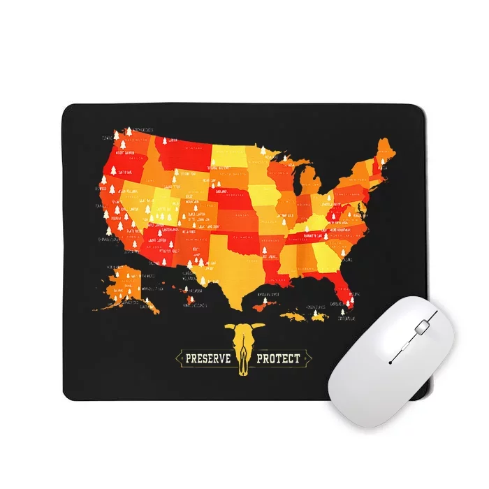 All 63 Us National Parks Map Mousepad