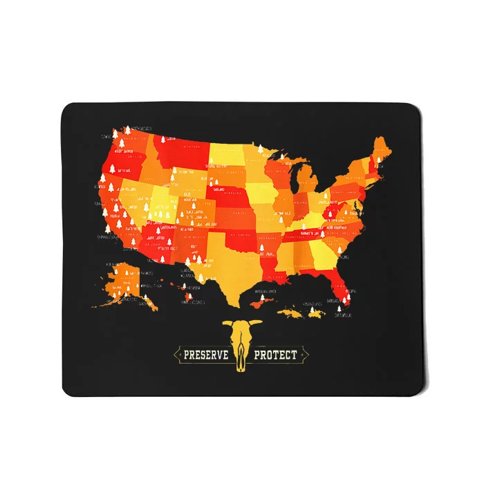 All 63 Us National Parks Map Mousepad