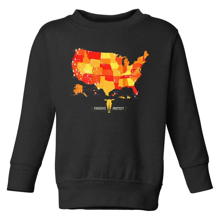 All 63 Us National Parks Map Toddler Sweatshirt