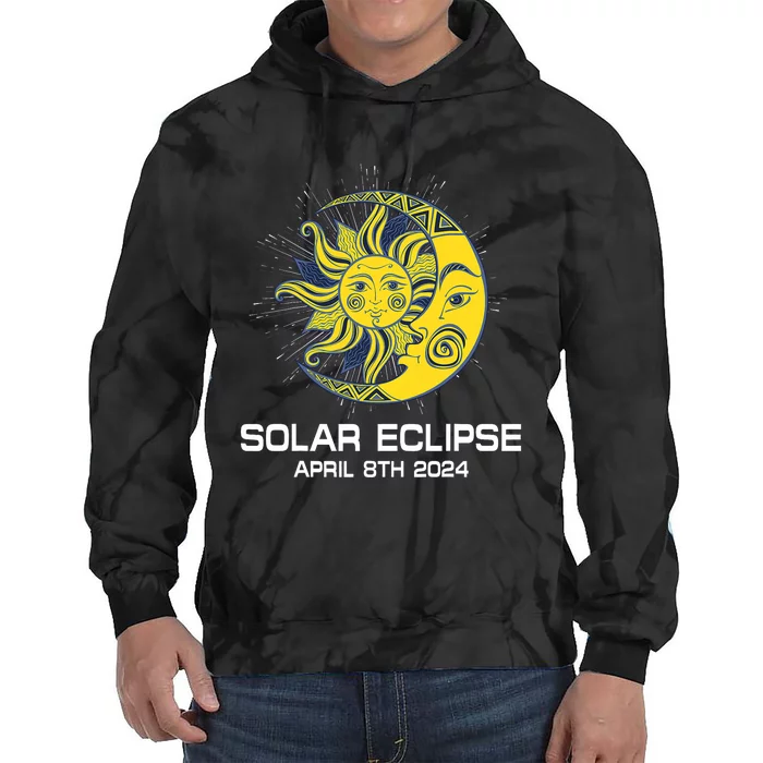 Apri 8th 2024 Total Solar Eclipse 2024 Tie Dye Hoodie