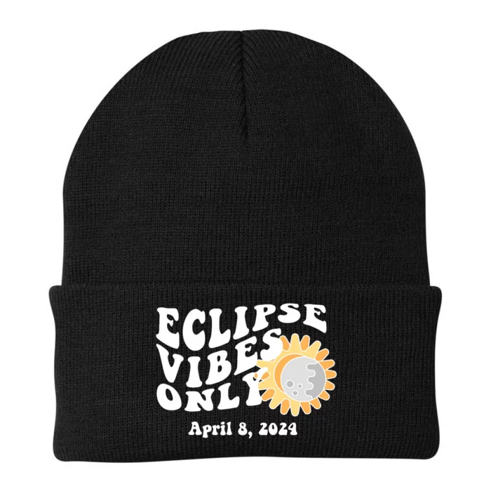 April 8 2024 Eclipse Vibes Only Cute Retro Solar Eclipse Knit Cap Winter Beanie