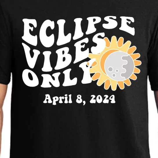 April 8 2024 Eclipse Vibes Only Cute Retro Solar Eclipse Pajama Set