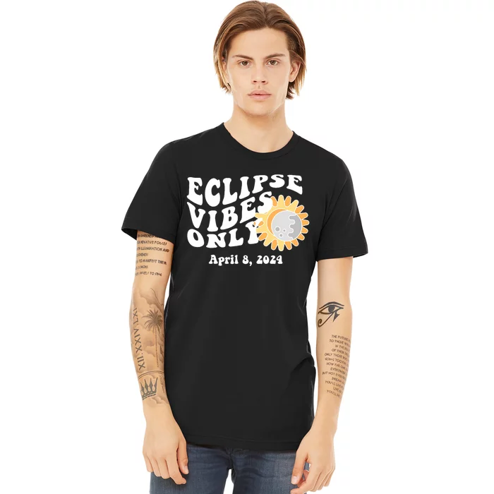 April 8 2024 Eclipse Vibes Only Cute Retro Solar Eclipse Premium T-Shirt