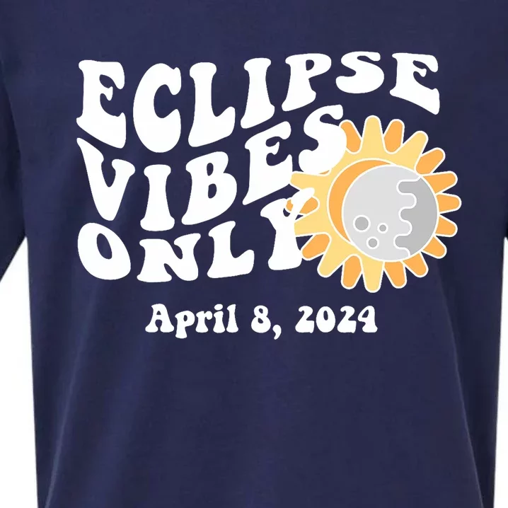 April 8 2024 Eclipse Vibes Only Cute Retro Solar Eclipse Sueded Cloud Jersey T-Shirt