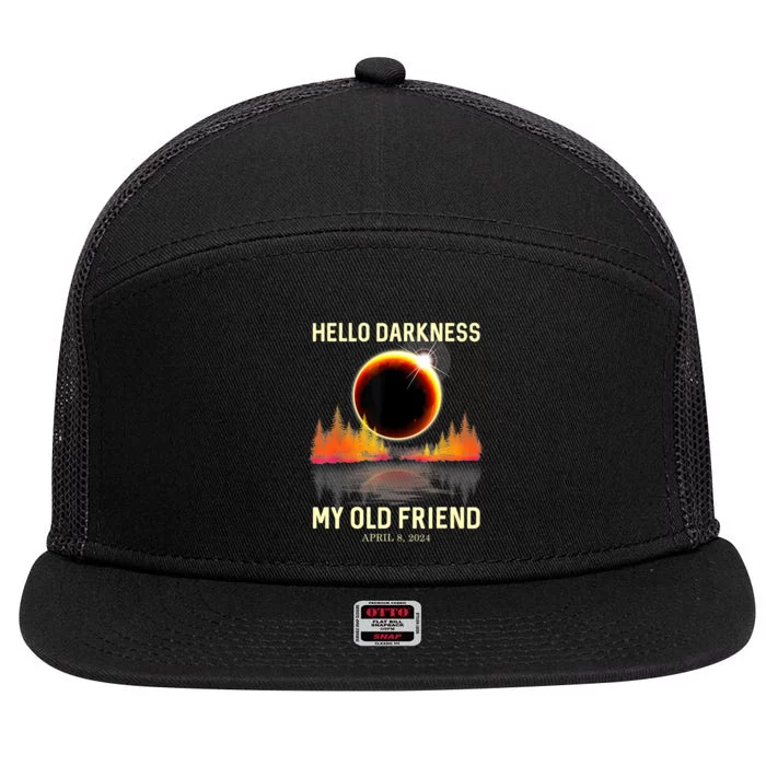 April 8 2024 Hello Darkness My Old Friend Eclipse 7 Panel Mesh Trucker Snapback Hat