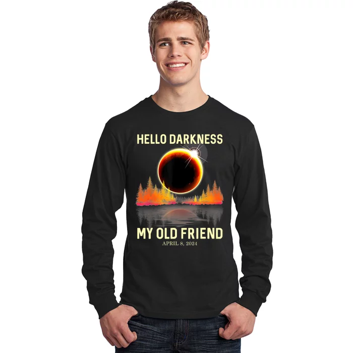 April 8 2024 Hello Darkness My Old Friend Eclipse Long Sleeve Shirt