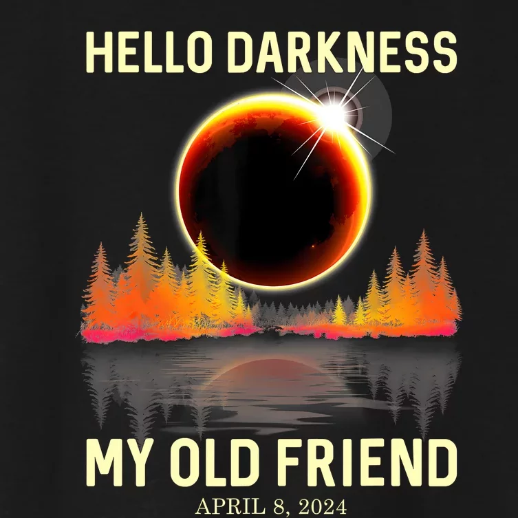 April 8 2024 Hello Darkness My Old Friend Eclipse Women's Crop Top Tee