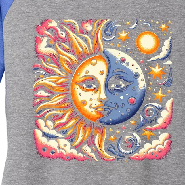 April 8 Total Solar Eclipse 2024 Women's Tri-Blend 3/4-Sleeve Raglan Shirt