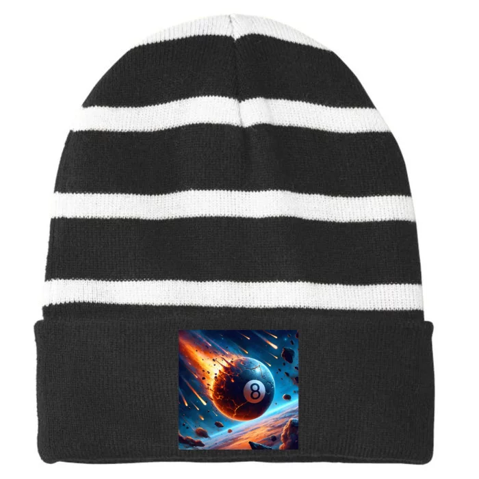 Apophis 99942 Impact 2029 Awakening 8 Ball Billiard Apophis Striped Beanie with Solid Band