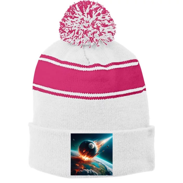 Apophis 99942 Impact 2029 Awakening 8 Ball Billiard Stripe Pom Pom Beanie