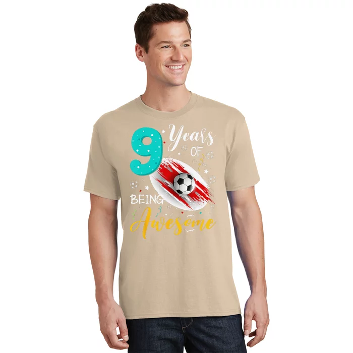 Awesome 9 Year Old Soccer 9th Birthday Soccer T-Shirt