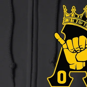 Alpha African 1906 Fraternity Hand Sign Crown Full Zip Hoodie