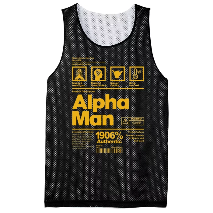 Alpha African 1906 Fraternity Information Description Mesh Reversible Basketball Jersey Tank