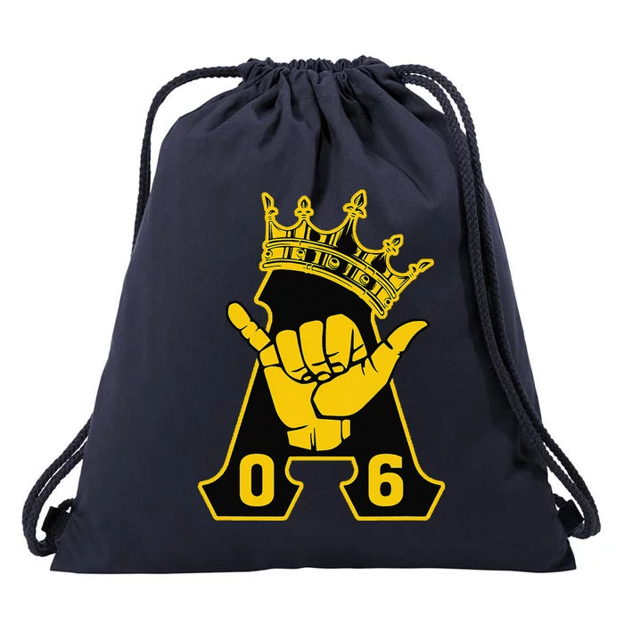 Alpha African 1906 Fraternity Hand Sign Crown Drawstring Bag