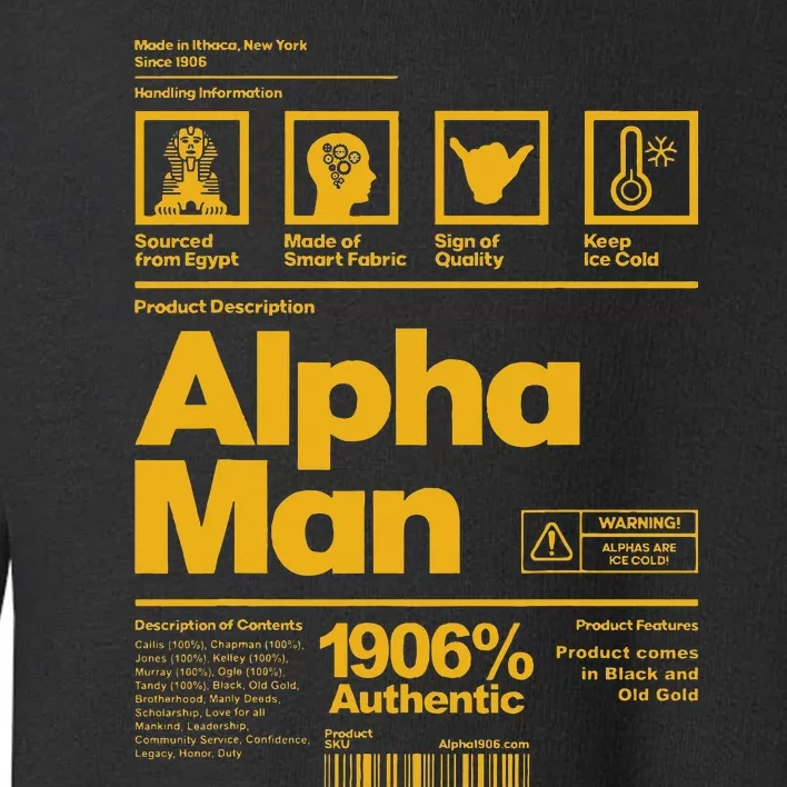 Alpha African 1906 Fraternity Information Description Toddler Sweatshirt