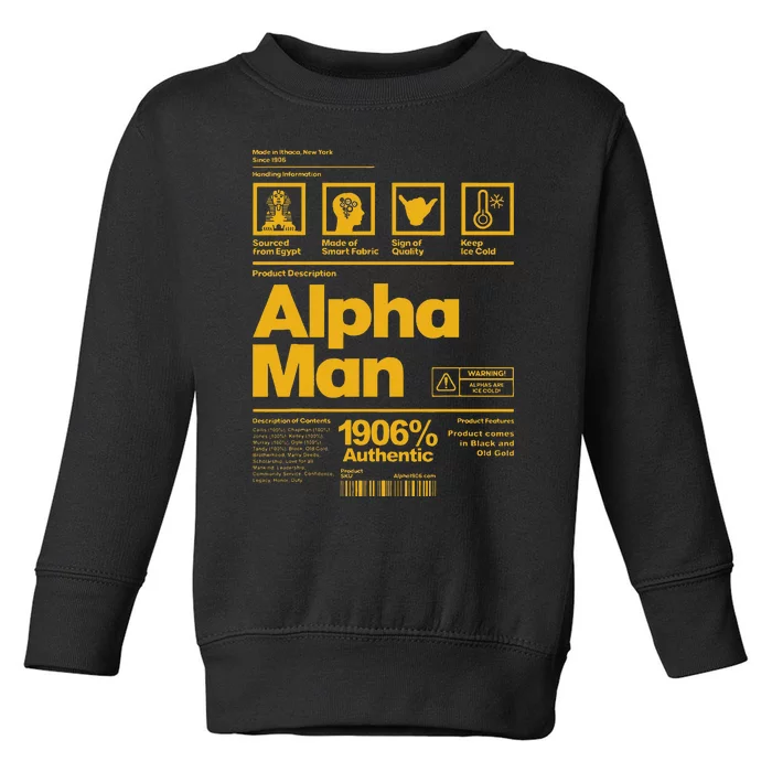 Alpha African 1906 Fraternity Information Description Toddler Sweatshirt