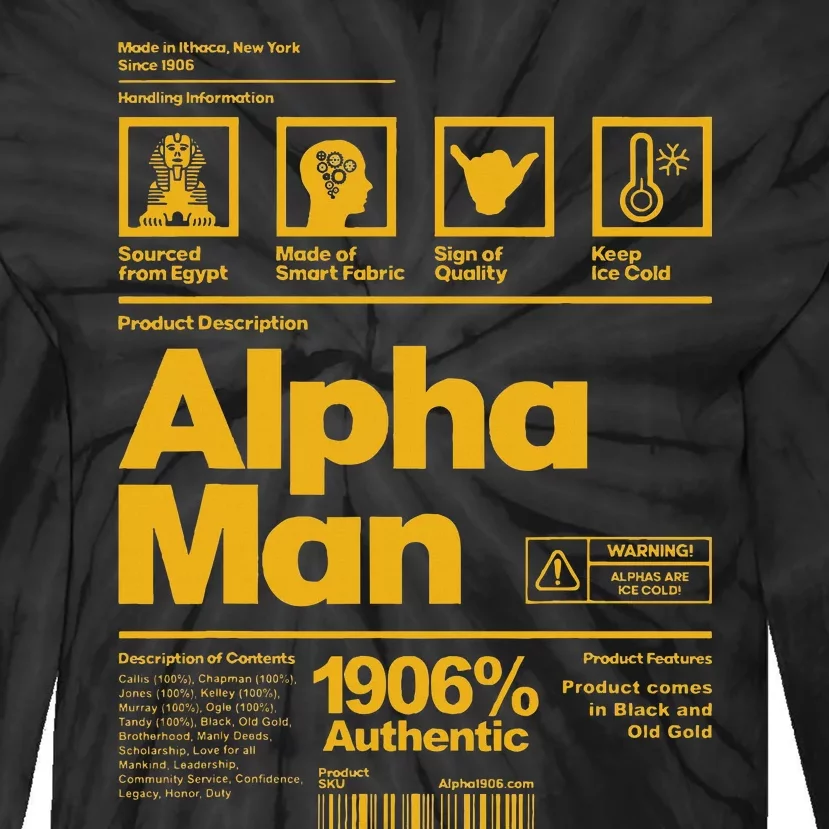 Alpha African 1906 Fraternity Information Description Tie-Dye Long Sleeve Shirt