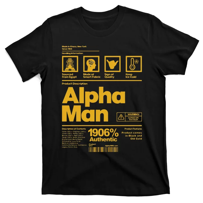 Alpha African 1906 Fraternity Information Description T-Shirt