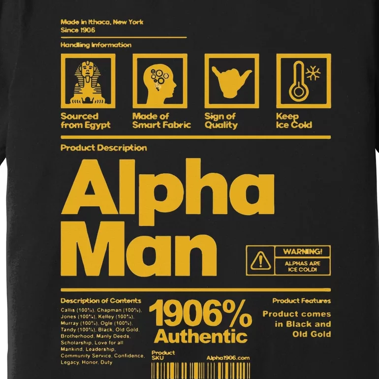 Alpha African 1906 Fraternity Information Description Premium T-Shirt