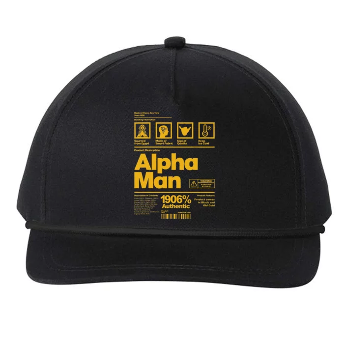 Alpha African 1906 Fraternity Information Description Snapback Five-Panel Rope Hat