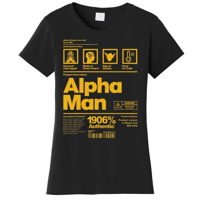 Alpha African 1906 Fraternity Information Description Women's T-Shirt