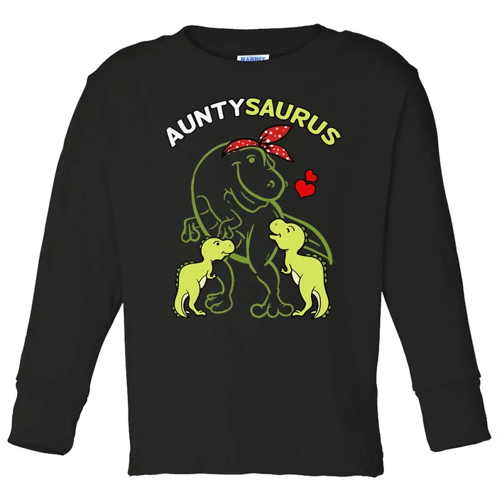 Auntysaurus Aunty 2 Dinosaur Aunt & Uncles Day Toddler Long Sleeve Shirt