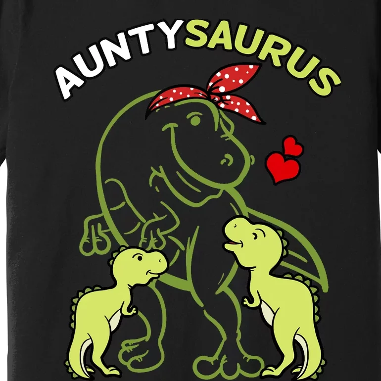 Auntysaurus Aunty 2 Dinosaur Aunt & Uncles Day Premium T-Shirt